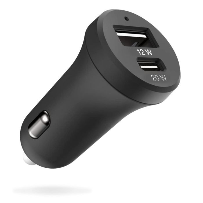 Smartish 2-Port USB Car Charger - 4.8A Quick Charge for iPhone, Android & All USB Devices - Fast Volt 45 in Sleek Black