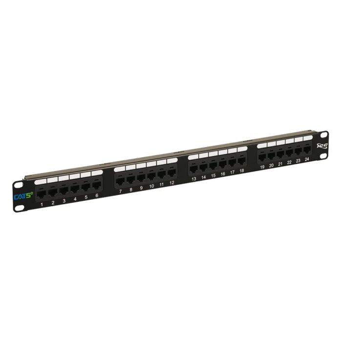 ICC CAT5e 24-Port Rackmount Patch Panel - UL Listed, PoE++ Rated for Gigabit Networks