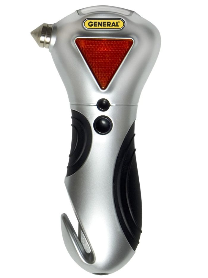 General Tools 7902 4-in-1 Car Escape Tool: Window Breaker, Seat Belt Cutter & LED Flashlight