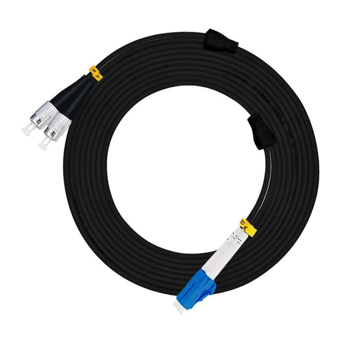 Jeirdus 75m LC to ST Outdoor Armored Duplex Fiber Optic Cable Jumper - Singlemode 9/125 SM, 245ft Optical Patch Cord