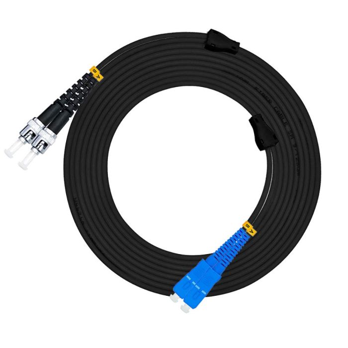 Jeirdus 15M LC to SC Outdoor Armored Duplex Fiber Optic Cable Jumper - 9/125 SM, 49ft Optical Patch Cord