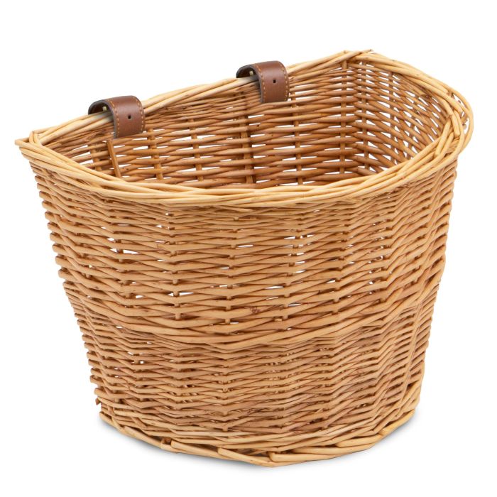 ProSource Wicker Bike Basket - Versatile Front Cargo for Men & Women, Fits Most Bikes, Light Brown for Cruisers & Ebikes