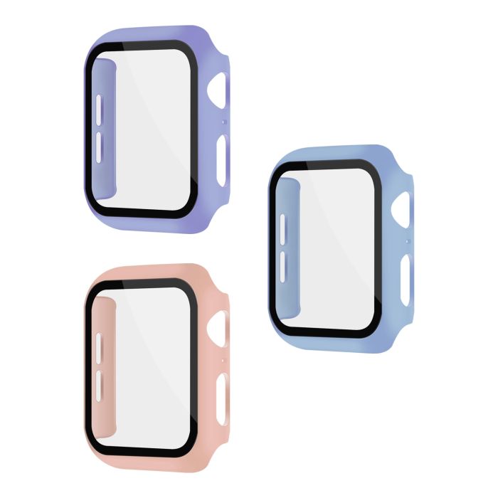 XFEN 3 Pack Cases & Screen Protectors for Apple Watch Series 4/5/6/SE - Light Blue, Lavender Purple, Pink - Ultimate Protection!