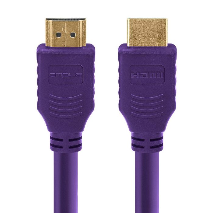 Cmple 1.5FT HDMI Cable - High Speed 4K UHD 60Hz, 18Gbps, 3D, Audio Return - Purple HDMI Cord