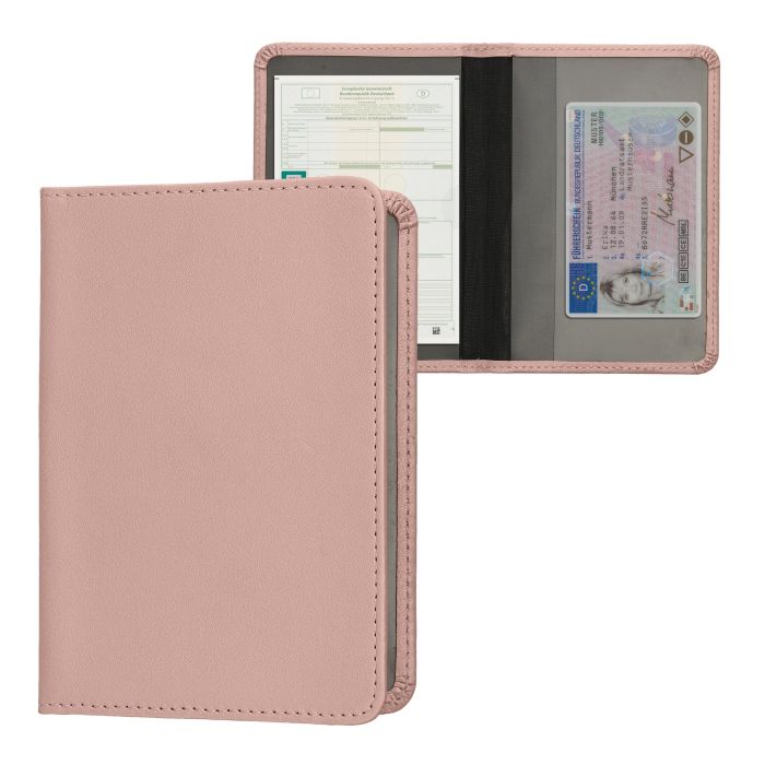 KWMobile Car Document Holder - PU Leather Registration & Insurance Holder in Rose Gold