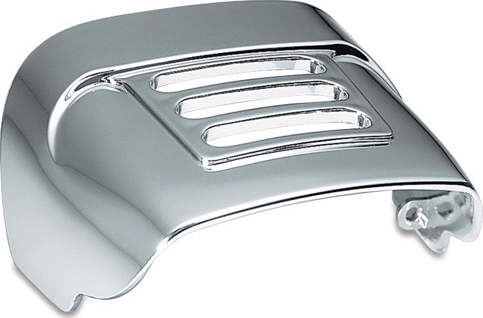 Upgrade Your Harley: Kuryakyn 8130 Slotted Taillight Cover for 1973-2019 Models - Chrome & Black Accent Accessory