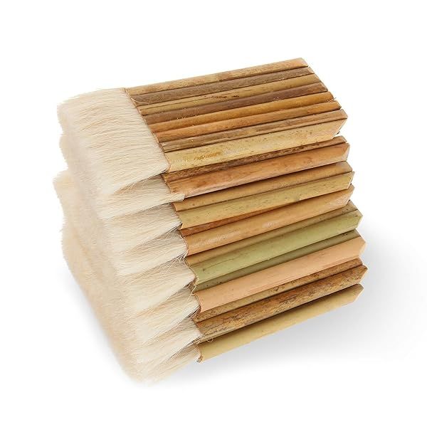 8 Pack Hake Brushes for Watercolor Painting Sheep Hair Bamboo Handle Art Brushes for Pottery Wash Dust Cleaning and Ceramic Painting