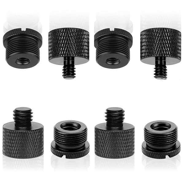 8Pcs Mic Thread Adapter Kit: 5/8 to 3/8 & 1/4 to 5/8 Aluminum Alloy Mic Screw Adapters