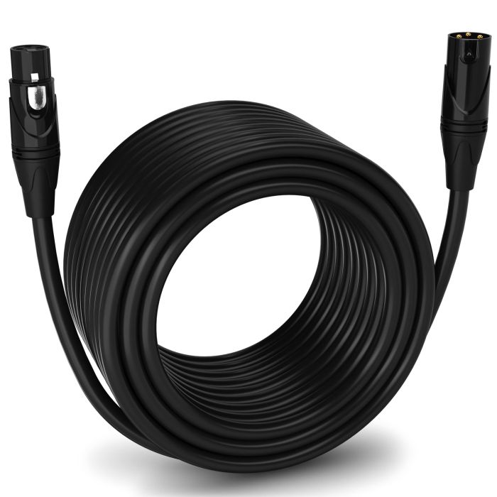 LyxPro 100ft XLR Microphone Cable - Balanced 3 Pin Male to Female for Pro Audio & Recording Devices