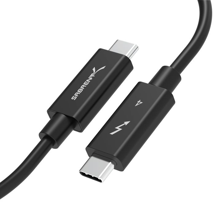 SABRENT Thunderbolt 4 Cable 6.5ft - 100W PD, 8K/60Hz, 40Gbps Data, USB 4 & Thunderbolt 3 Compatible