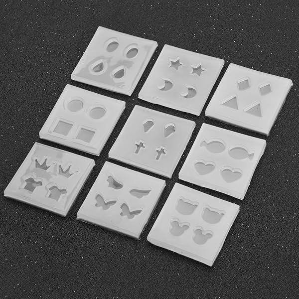 9Pcs Silicone Earring Molds for Resin & Polymer Clay Jewelry Making - Perfect for Pendant Earrings!