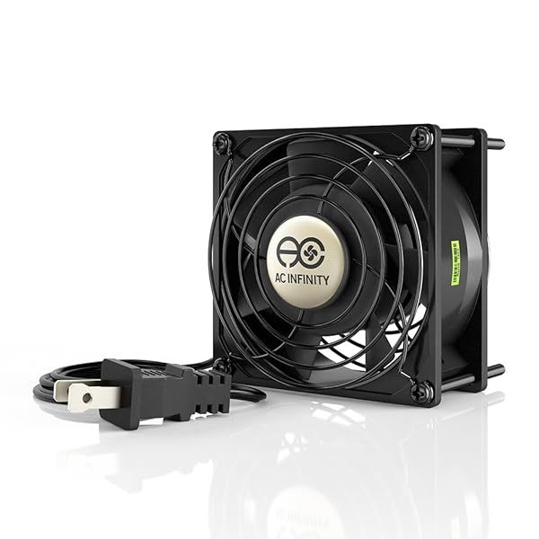 AC Infinity HS9238A-X High Speed 92mm Cooling Fan 115V AC Standard Size for Efficient Airflow and Temperature Control