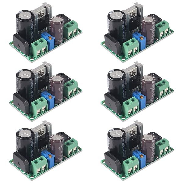 ACEIRMC 6pcs AC DC to DC Step Down Buck Converter Voltage Regulator Board Adjustable Power Supply Module 2A for 5V to 48V