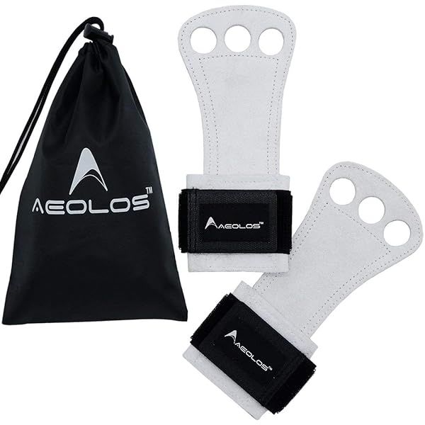 Buy AEOLOS Leather Gymnastics Hand Grips - Ideal for Gymnastics, Weightlifting & Cross Training (White, Medium)
