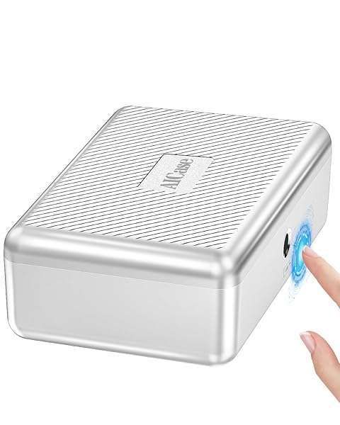 Secure AICase Biometric Fingerprint Storage Box for Money & Jewelry - Portable Lock for Home, Office & Travel