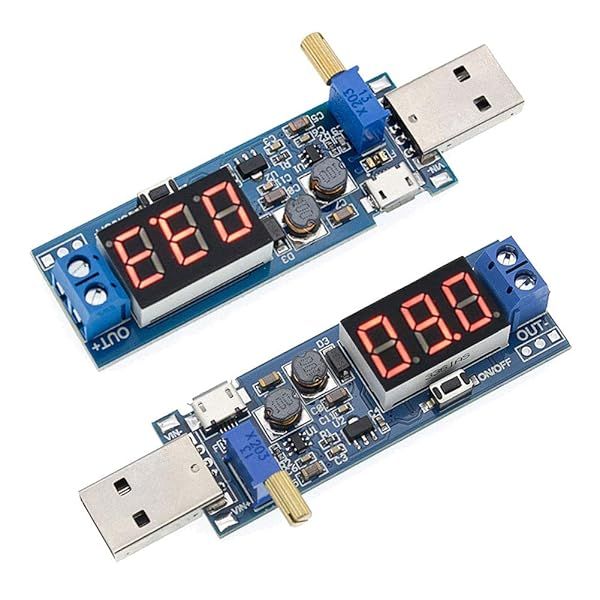 ALAMSCN 2PCS USB Buck Boost Converter - Adjustable DC-DC Voltage Regulator 5V to 24V