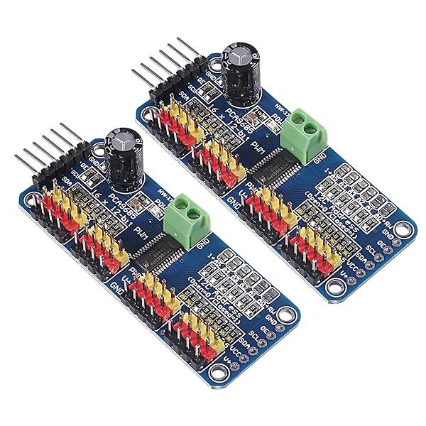 ALMOCN 2PCS PCA9685 16 Channel PWM Servo Motor Driver 12 Bit IIC Module for Arduino and Raspberry Pi Robotics Projects
