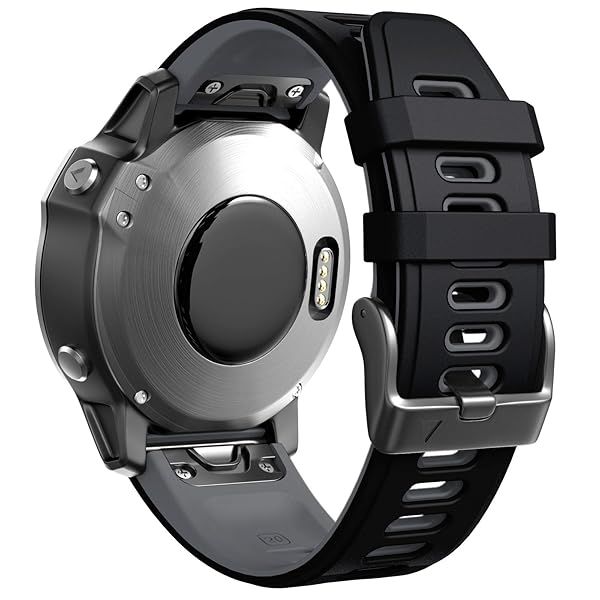 ANCOOL Two-Tone Soft Watch Band for Fenix 5S 5S Plus 6S 6S Pro Smartwatches Black Grey