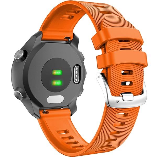 ANCOOL Silicone Sport Watch Band for Garmin Forerunner 245 645 55 and Galaxy Watch 7 6 5 4 in Orange 20mm Compatible Accessories