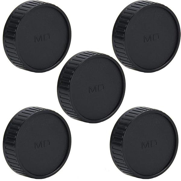 ANGGREK 5pcs Rear Lens Cover for Minolta MD Mount Cameras - Durable Replacement Lens Caps