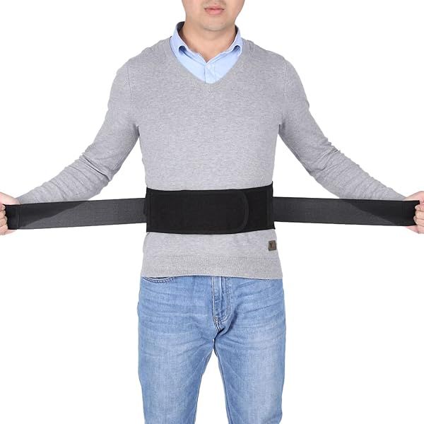 ANGGREK Self-Heating Waist Support Belt for Lumbar Support and Lower Back Pain Relief Black Back Brace