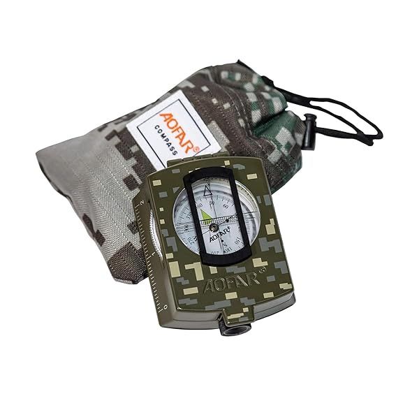 Buy AOFAR Military Compass AF-4580: Waterproof, Shakeproof, Perfect for Camping, Hiking & Hunting - Includes Map Measurer & Pouch