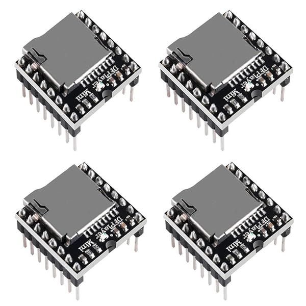AOICRIE 4pcs DFPlayer Mini MP3 Player Module for Arduino DIY Voice Module with TF Card and U Disk Support