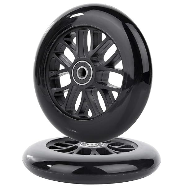 Upgrade Your Ride: AOWISH 125mm Scooter Wheels with ABEC-9 Bearings - Perfect for Razor A3, DeltaWing & More (2-Pack, Black)