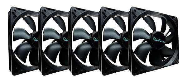 Apevia CF514S-BK 140mm Black Silent Case Fan 5 Pack for Efficient Cooling and Quiet Performance
