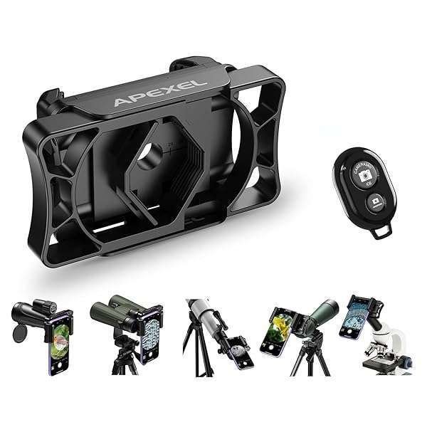 APEXEL Telescope Phone Adapter: Capture Stunning Photos with Your Smartphone - Compatible with Telescopes, Binoculars & More!