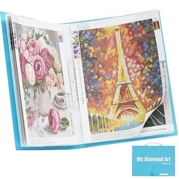 ARTDOT A2 Storage Book for Diamond Art Kits - 30 Pocket Portfolio Folder (39.7 x 56cm) for Ultimate Protection