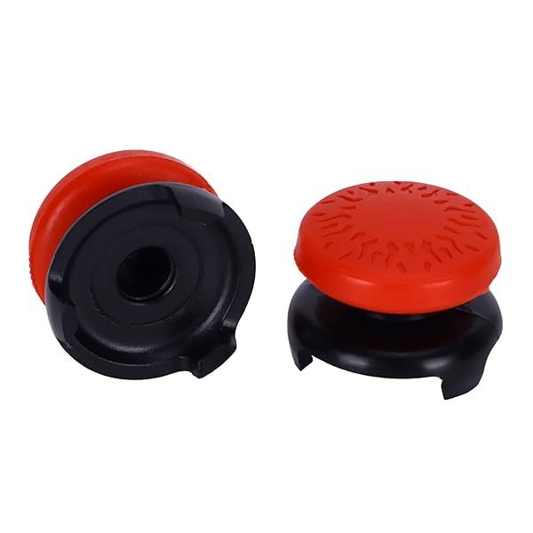 ASHATA 2Pcs Red Thumbstick Grips for PS5 Controller - 3D Texture Joystick Enhancements