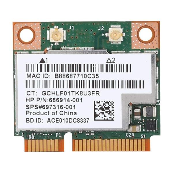ASHATA Mini PCI-e Network Card for HP: Broadcom BCM943228HMB, 300Mbps WiFi & Bluetooth 4.0, 2.4G/5G Support