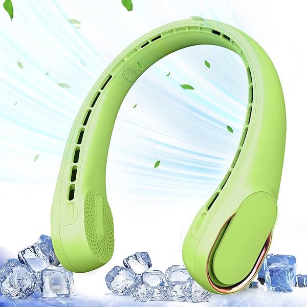 ASNUG Portable Neck Fan, Bladeless Neck Fan, USB Rechargeable Personal Fan, 4000 mAh Battery Operated Wearable Fan, 3 Speeds Adjustable,Faster