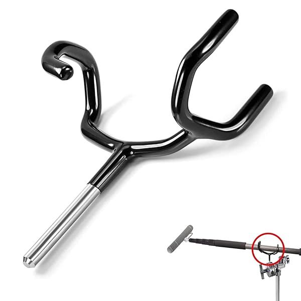 ATian Microphone Metal Boom Pole Holder Audio Boom Cradle Mount Stand for Professional Recording and Streaming