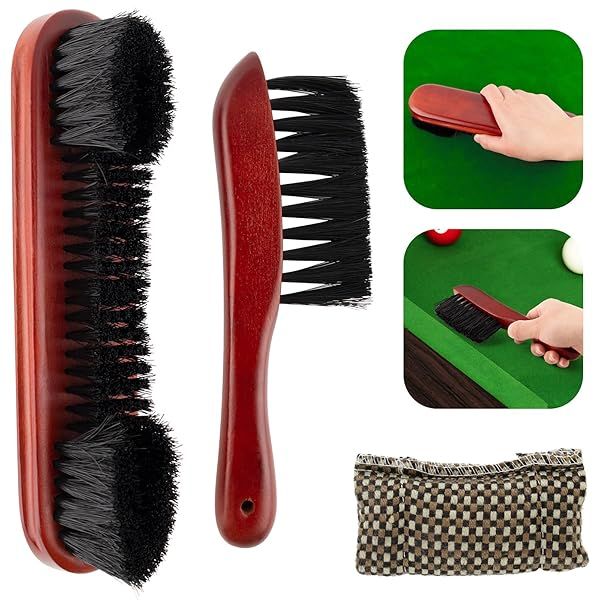 Buy AUEAR Set of 3 Billiards Pool Table Brushes & Cue Cloth Cleaner - Brown Color