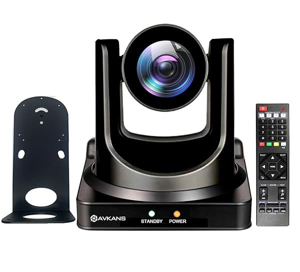 AVKANS NDI Camera, 20X Optical AI Auto Tracking PTZ Camera with Simultaneous HDMI/3G-SDI/IP Streaming for Church Video Production School Events Worship(NDI Approved by Newtek Officially)