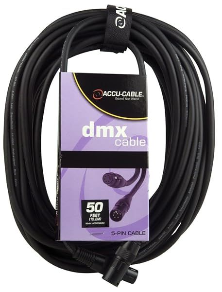 Accu Cable AC5PDMX50: 50ft 5-Pin DMX Stage Light Cable for Reliable Connections