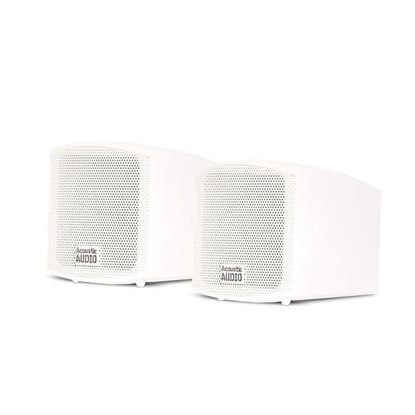 Acoustic Audio AA321W Indoor Speakers - 400W White Bookshelf Pair for Superior Sound