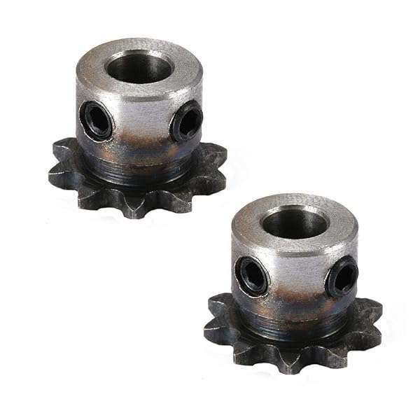 Acxico 2Pcs 8mm Bore 10T Metal Pilot Motor Gear Sprocket for Roller Chain Drive