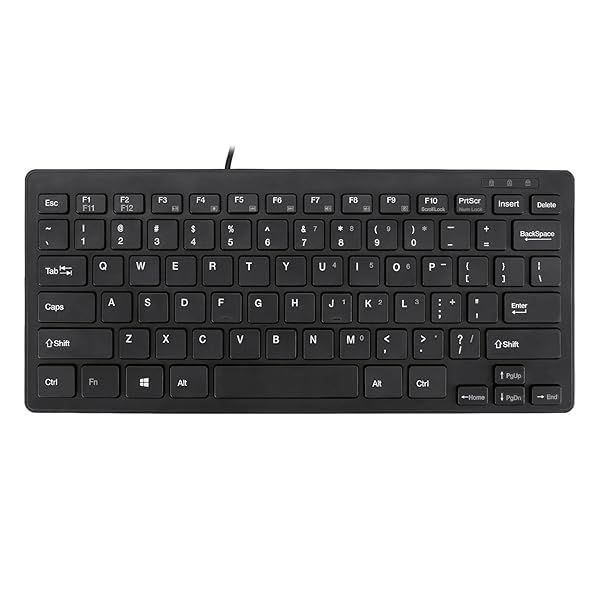 Adesso Natural Ergonomic AKB-111UB SlimTouch Mini Keyboard Black for Comfortable Typing and Space Saving Design