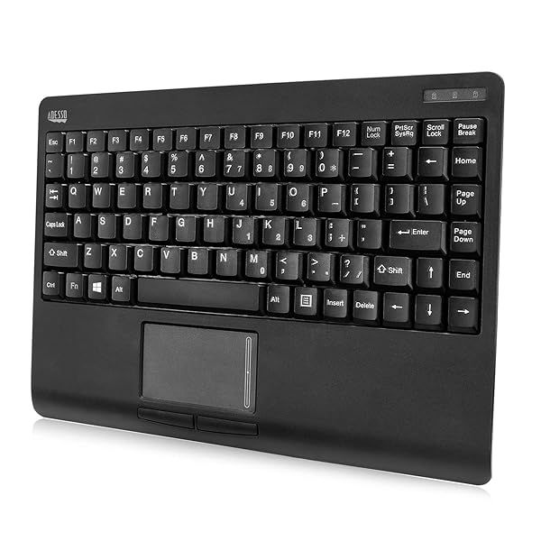 Adesso WKB-4110 Wireless Mini Touchpad Keyboard - 2.4GHz USB Dongle for Easy Connectivity