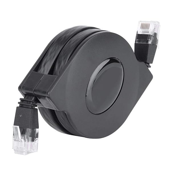 Adjustable Retractable Cat-6 10 Gigabit Ethernet Ultra Flat Retractable Cable Cat6 Ethernet Cable RJ45 Connectors for Travel, 1m / 3.3ft, 2m / 6.6ft Optional(6.6ft)