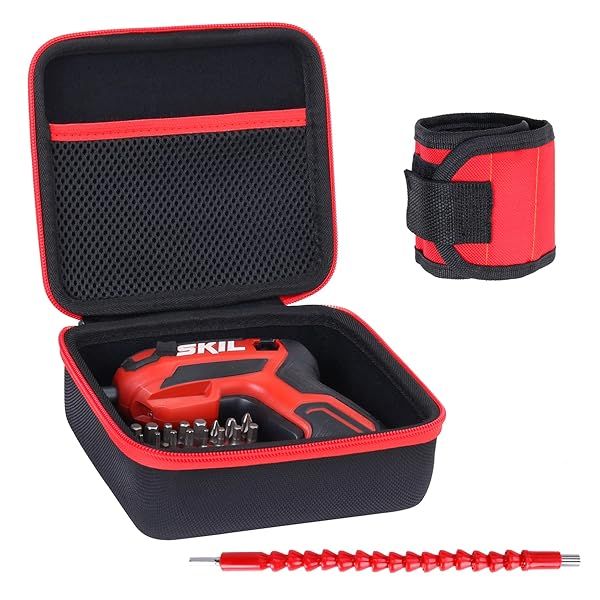 Aenllosi Hard Carrying Case Compatible with SKIL Rechargeable 4V Cordless Screwdriver with Magnetic Wristband and Flex Hex Shaft (for SD561801)?Case
