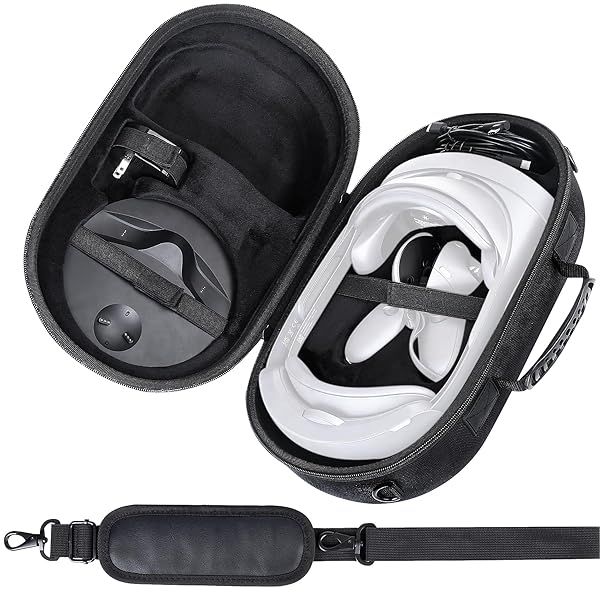 Aenllosi Hard Carrying Case Compatible with The Meta Oculus Quest 3 Pro VR Headset,Touch Controller,Charging Dock and Other Accessories(Black inner