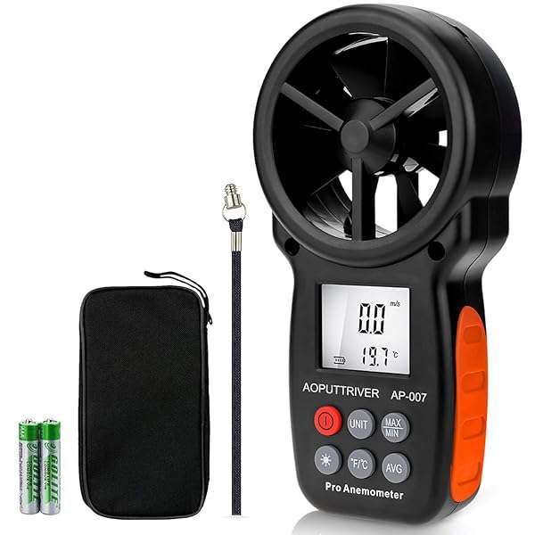 AP-007 Handheld Anemometer: Accurate Wind Speed & Temperature Meter for HVAC, Shooting & Surfing