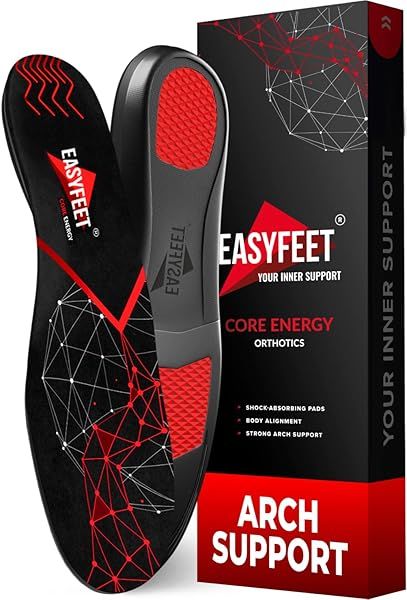 Anti-Fatigue Plantar Fasciitis Shoe Insoles for Men and Women High Arch Support Inserts for Heel Pain Flat Feet Work Boot Hiking Running