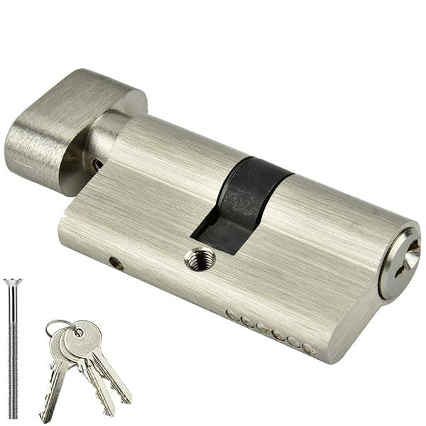 Secure Your Home: Anti-Theft Copper Cylinder Lock for Wooden & Aluminum Doors (60mm) - Strong & Durable with Keys