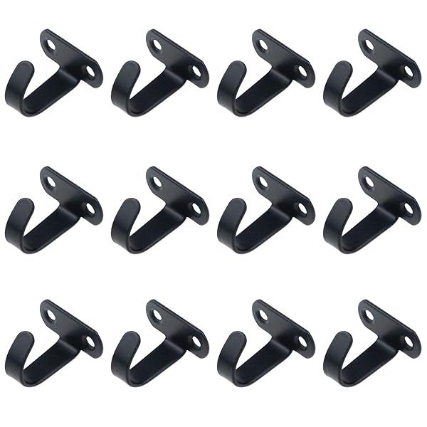 Antrader 12 Pack Stainless Steel Ceiling Hooks Under Shelf Coat Hangers for Bathroom Kitchen Cabinet Black