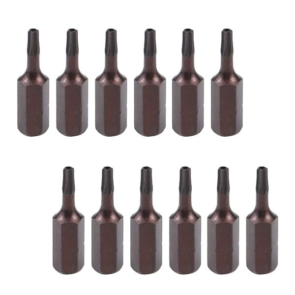 Antrader 12 Pcs Magnetic T10 Security Tamper Proof Torx Screwdriver Bits 1 Inch Length 1/4 Inch Hex Shank